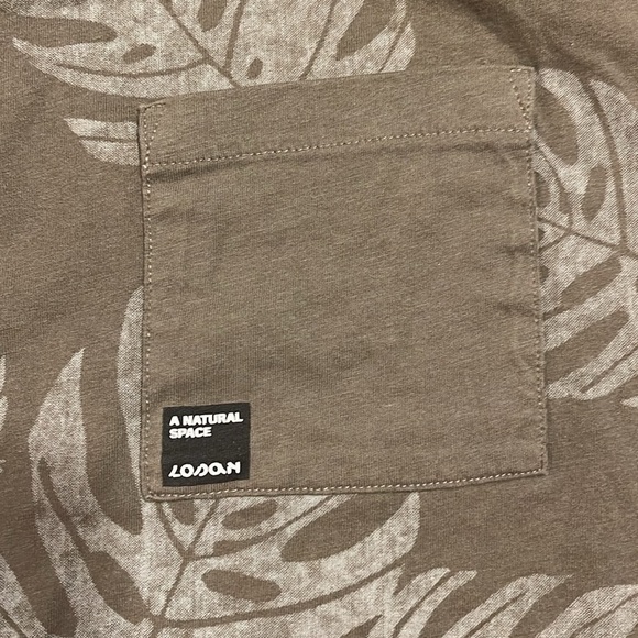 Losan T-Shirt XL #311-1024 Tropical Print Short Sleeve 100% cotton khaki combo - Picture 3 of 8